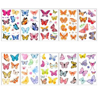 Butterfly Tattoo Stickers, Waterproof, Sweat-Resistant, Colorful Cartoon Temporary Tattoos