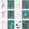 Blue Glow-in-the-Dark Tattoo Sticker, Waterproof Cute Animal Tattoo view 1