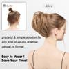 Straight Synthetic Messy Bun Hairpiece with Elastic Band, Color 1BT118 view 4