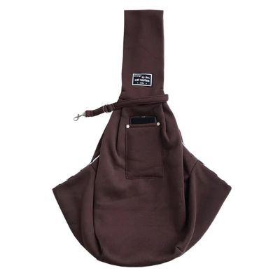 Pet Shoulder Carrier Bag, Reversible Sling Carrier for Dogs and Cats, Cotton, Coffee