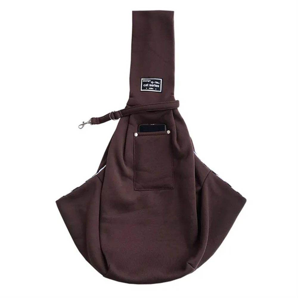 Pet Shoulder Carrier Bag, Reversible Sling Carrier for Dogs and Cats, Cotton, Coffee