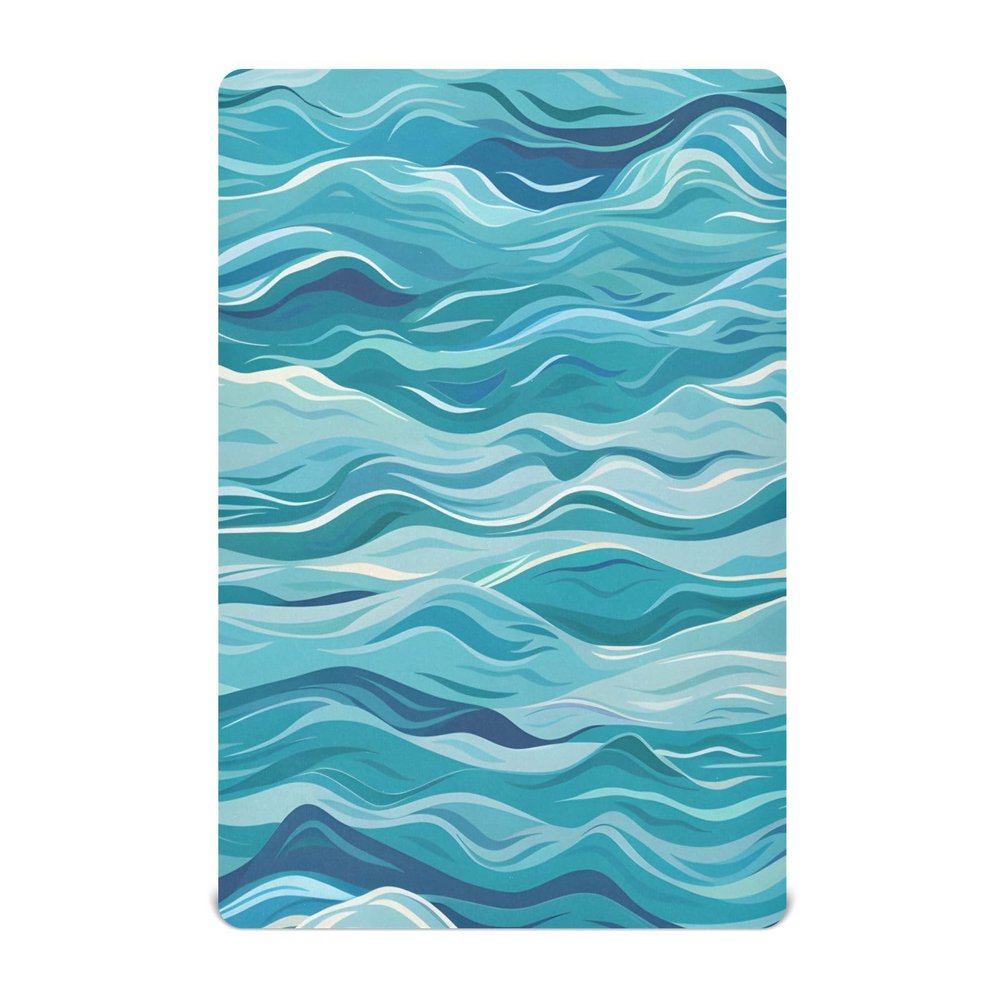 Sea Wave Stretchy Fitted Crib Sheet for Babies and Toddlers