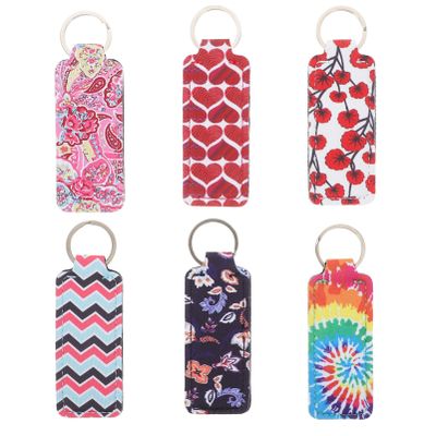 OATIPHO Neoprene Lipstick-Protective Keychains, 6 Pieces