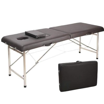 CAFIEDR 2-Section Foldable Aluminum Spa Massage Table, Gray