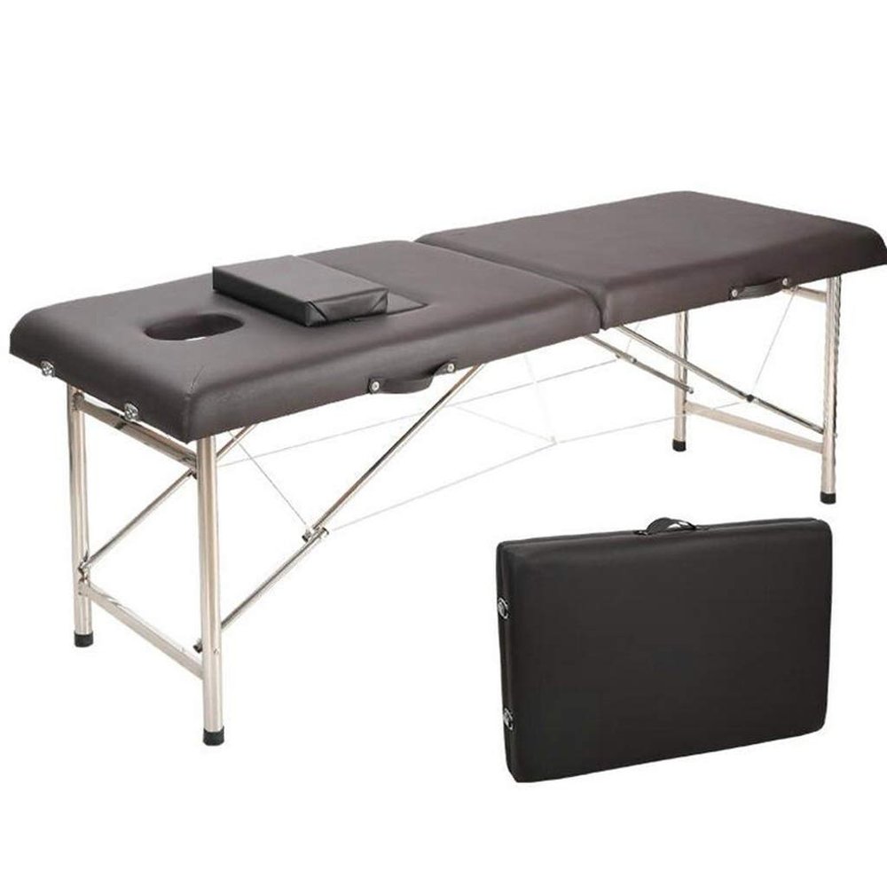 CAFIEDR 2-Section Foldable Aluminum Spa Massage Table, Gray