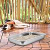 HANABASS Sturdy Stainless Steel Open Cat Litter Box view 2