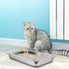 HANABASS Sturdy Stainless Steel Open Cat Litter Box view 3