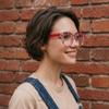AOOLIA Cat Eye Reading Glasses, Stylish Blue Light Filter Frames (Red, 1.75x) view 4