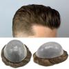 Men's Toupee with Thin-Skin V-Loop PU Base, Wavy Human Hair view 1