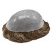 Men's Toupee with Thin-Skin V-Loop PU Base, Wavy Human Hair view 4