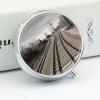 YJWANDL Round Pill Case with Train-Track Print, 3 Compartments, Style 11 view 4