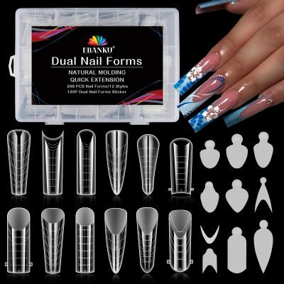 EBANKU 288-Piece Clear Matte Dual Nail Forms