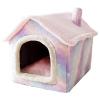 Washable Plush Cozy Cave Bed for Cats and Small Dogs view 1