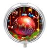 YJWANDL Round Pill Organizer with Christmas Ball Print view 1