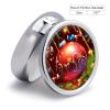 YJWANDL Round Pill Organizer with Christmas Ball Print view 2