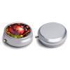YJWANDL Round Pill Organizer with Christmas Ball Print view 3