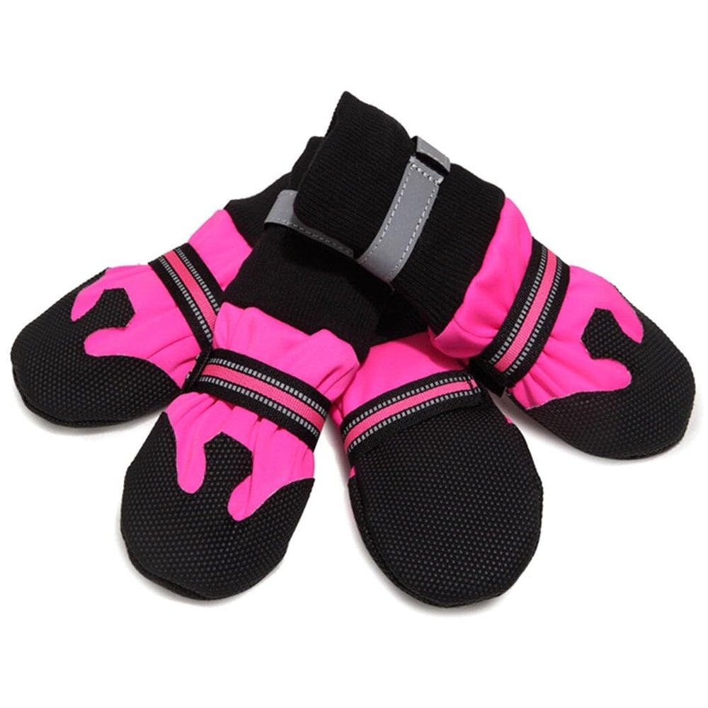 Waterproof Puppy Socks, Non-Slip Warm Breathable Paw Protectors, Reflective Dog Shoes, 4-Pack