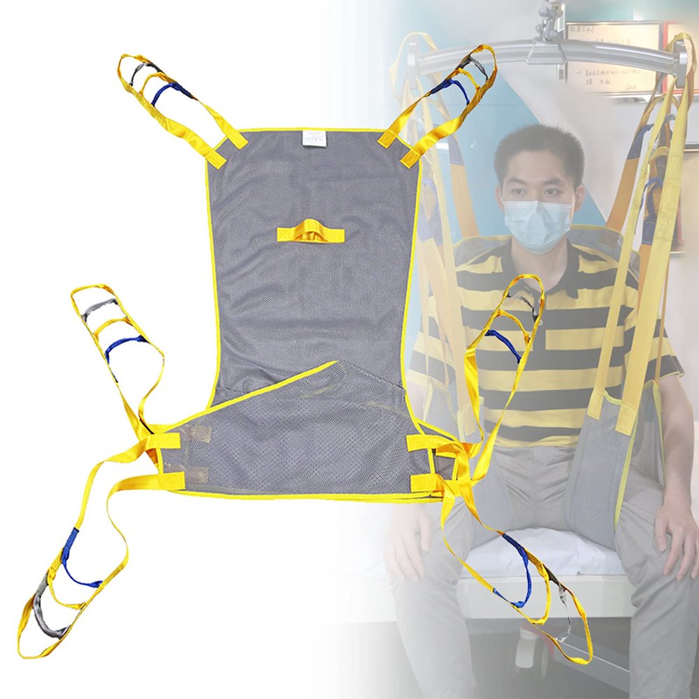 AYCDL Full-Body Patient Lift and Transfer Sling with Head Support, 180 kg Capacity