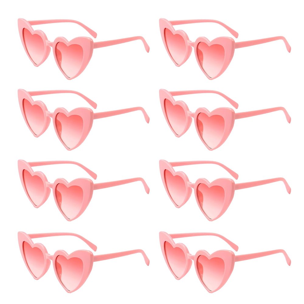 Meleager Retro Heart Sunglasses - 8 Pack