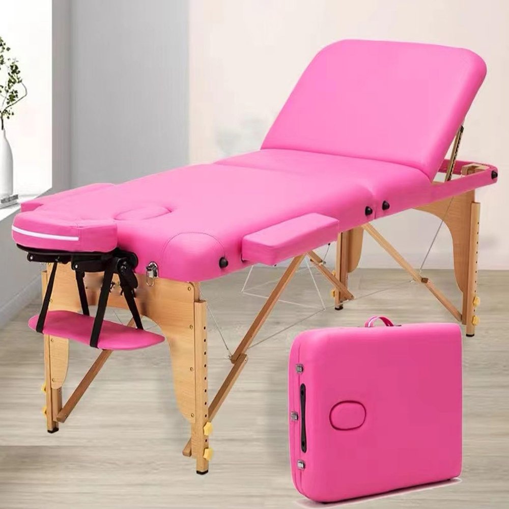 CAFIEDR Portable Folding Massage Table with Armrest, Headrest and Carrying Bag