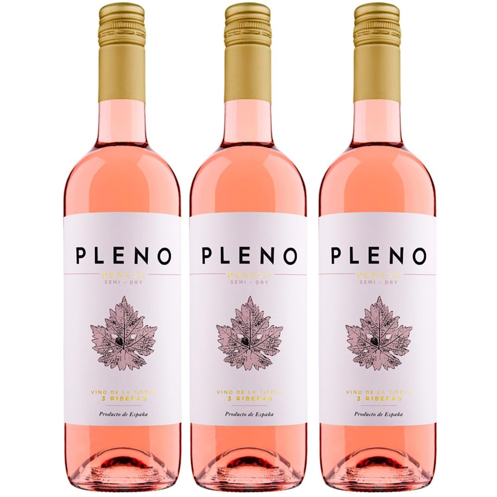 Bodegas Agronavarra Pleno Semi-Dry Rosé Wine, Vegan, Spain, with FeinWert E-Book (3 x 0.75 L)