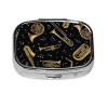 Bedeuu Musical Instruments Printed Square Pill Box, Portable Medicine Storage Case, Mini Pill Organizer view 1