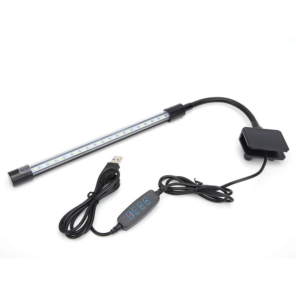 7W Aquarium LED Light with Touch Switch, USB Power, Adjustable Clip and Spectrum