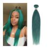 Green Braided Brazilian Straight Human Hair Bundles, 26/26/28/28 in view 1