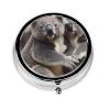 Cute Koala Print Round Pill Box for Purse or Pocket view 1