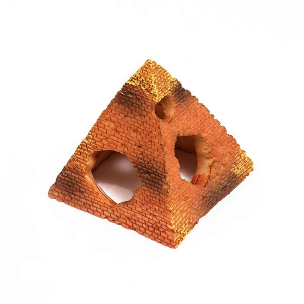 BGFYUSF Pyramid Hide, Corner Habitat Decor for Amphibians, Reptiles, Lizards, Snakes & Turtles, 9.5 x 9.5 x 9.5 cm