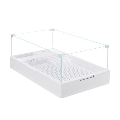 Turtle Tank with Drainage, Ultra-White Glass
