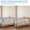 Fogmiea Bed Rail for Children, Fall Protection, Airy Mesh, Height-Adjustable, Gray, 180 x 80 cm (One Side) view 4