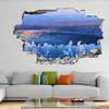 3D Wall Decal with Breakthrough Effect, Winter Snow Forest and Mountains, Removable Vinyl view 3