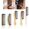 Wooden Wide-Tooth Hair Comb, Antistatic, for Hair Care and Massage, Closed-Tooth Comb, Barber Accessory (993) view 2