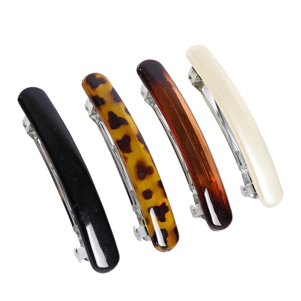 AWOXIHJ 4-Piece Hair Barrettes for Women, French Vintage Hair Clips for Fine to Medium-Thick Hair