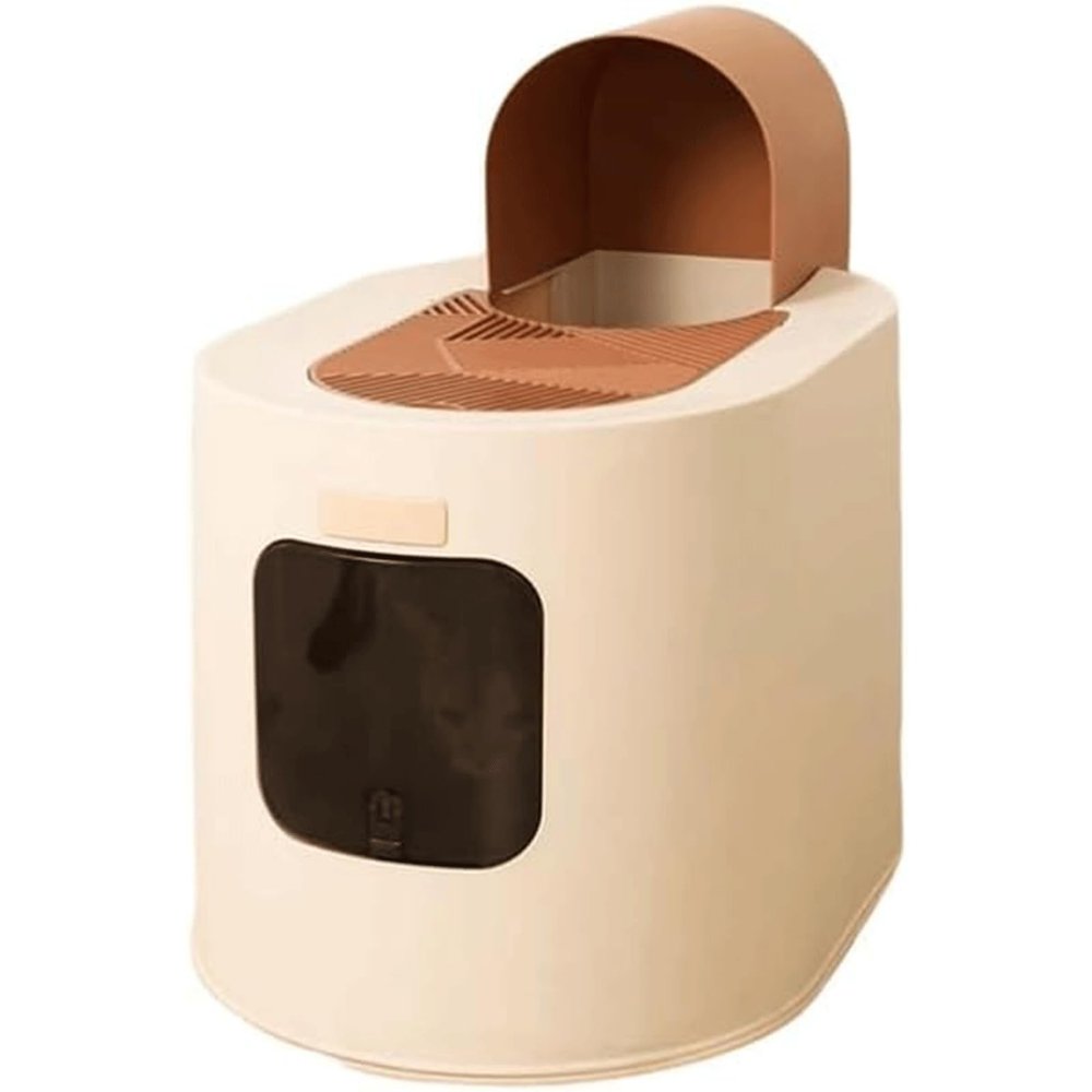 Semi-Enclosed Cat Litter Box, Plastic, Large, PP, with Litter Scoop