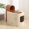 Semi-Enclosed Cat Litter Box, Plastic, Large, PP, with Litter Scoop view 2