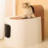 Semi-Enclosed Cat Litter Box, Plastic, Large, PP, with Litter Scoop view 4