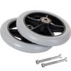 2 Front Wheels for Manual Wheelchairs, 6 in, Solid Rubber, Gray view 1