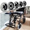 2 Front Wheels for Manual Wheelchairs, 6 in, Solid Rubber, Gray view 2