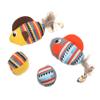 Toddmomy 2-Piece Interactive Cat Toy Set, Yellow and Gray Fish Balls for Chewing, Teeth Cleaning and Play, for Small to Medium Cats view 1