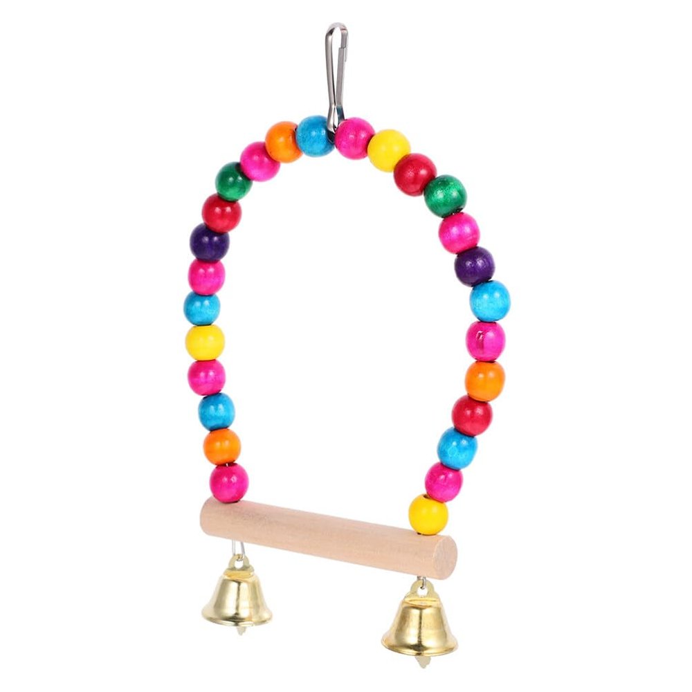 Supvox Bird Toy for Parakeets - Swinging Climbing and Chewing Perch with Bell