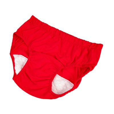 Breathable Cotton Adult Incontinence Pants, Red
