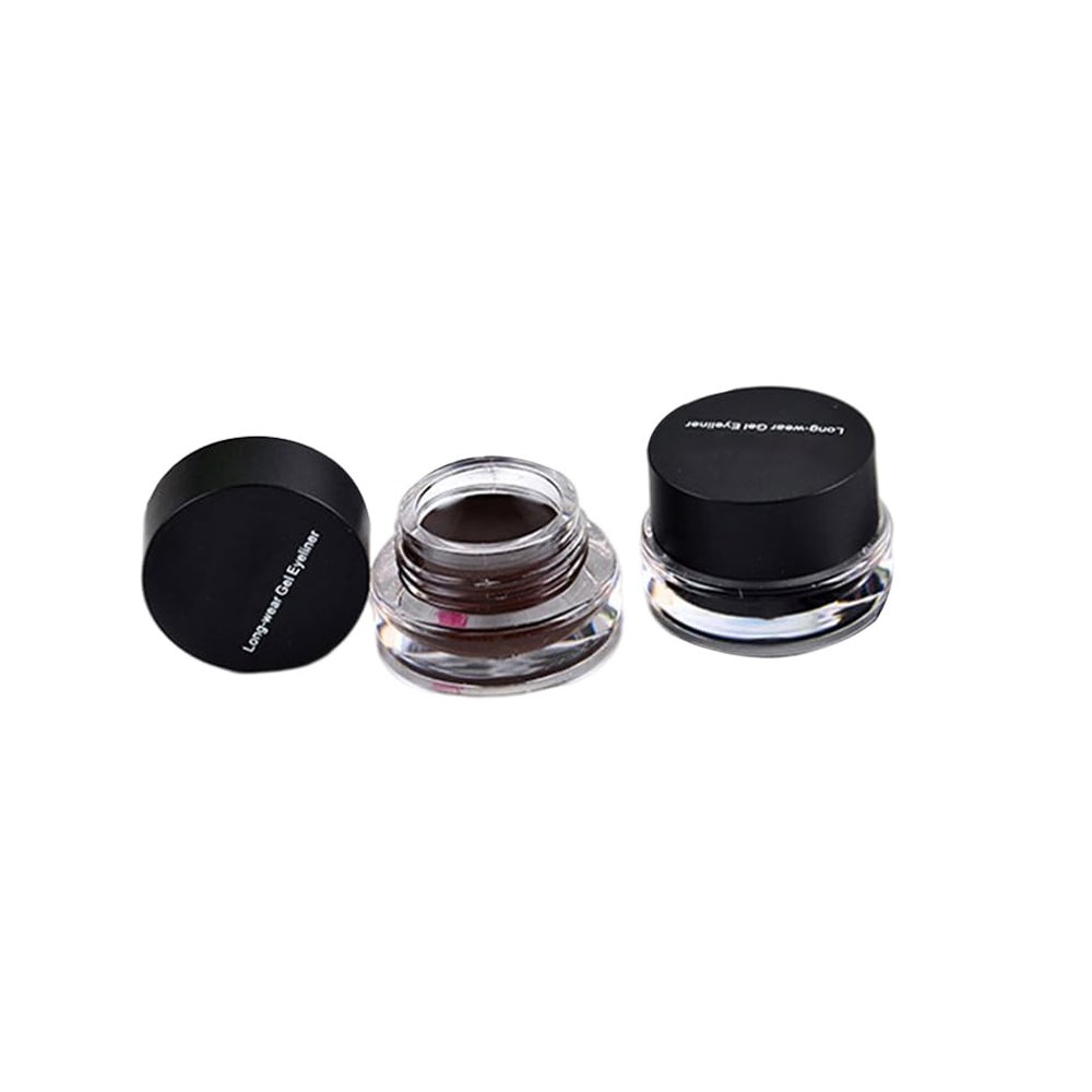 dijiusidy 2-Piece Smudge-Resistant Gel Eyeliner, Quick-Drying Eye Shadow Cream Makeup, Black & Coffee
