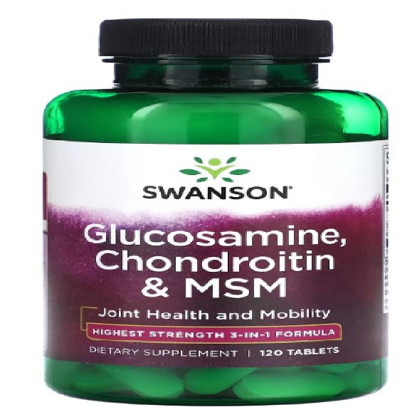 Swanson Glucosamine, Chondroitin & MSM | Support for Joint Health and Mobility - 120 Tablets