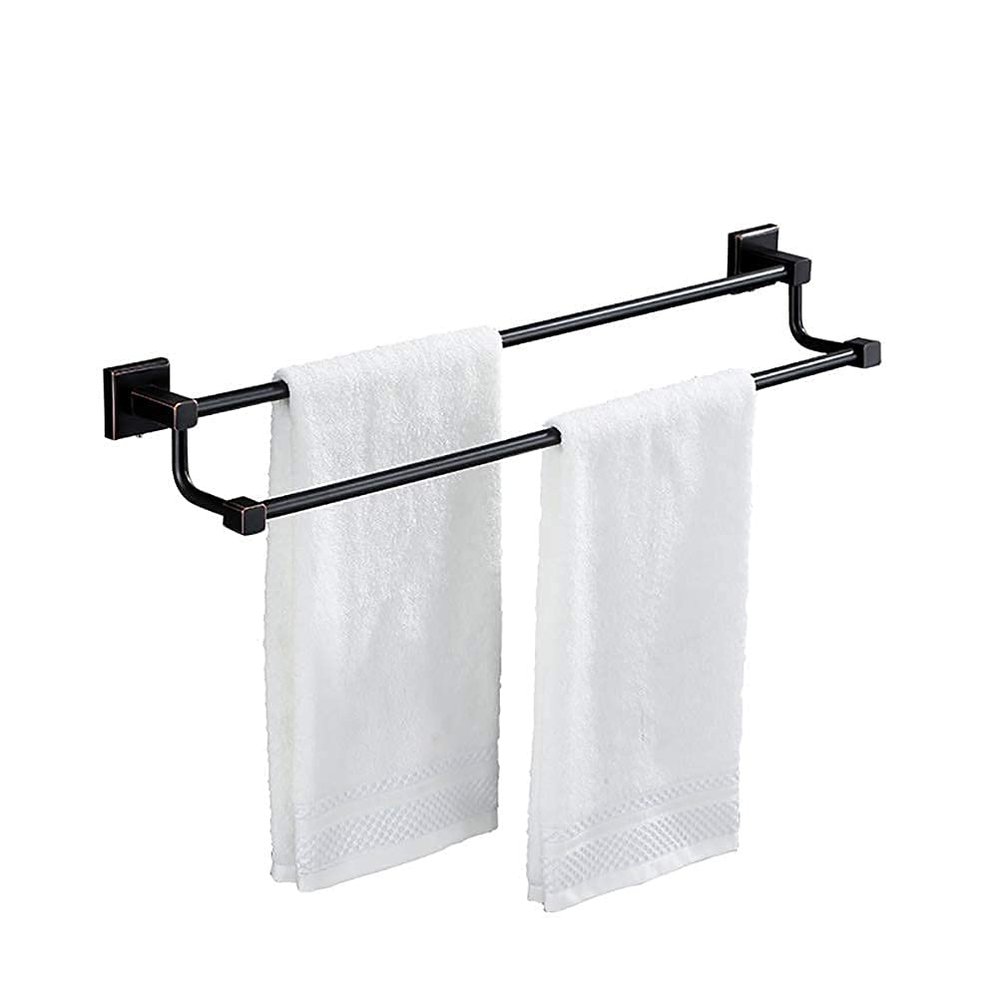 Matte Black Copper Double Towel Bar, Bathroom Accessory