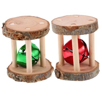 Supvox 2-Piece Wooden Chew Toys for Rabbits and Hamsters