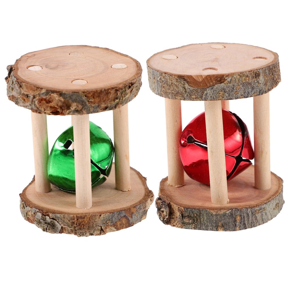 Supvox 2-Piece Wooden Chew Toys for Rabbits and Hamsters