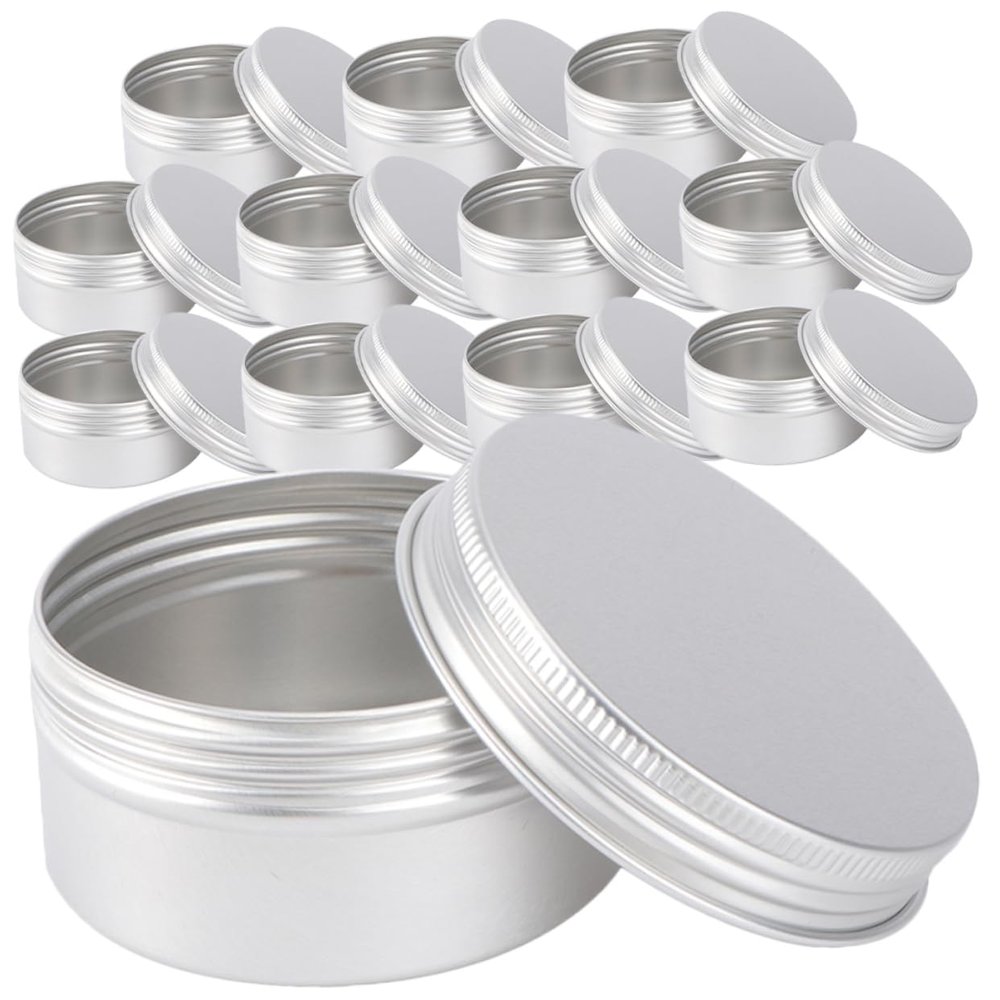 Healeved 12-Piece Reusable Aluminum Cream Jars, 80 ml, Leakproof, Compact Travel Containers for Creams and Butters