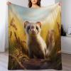 Mink-Pattern Cozy Blanket, Warm Fleece/Flannel Throw, 140 x 180 cm view 1